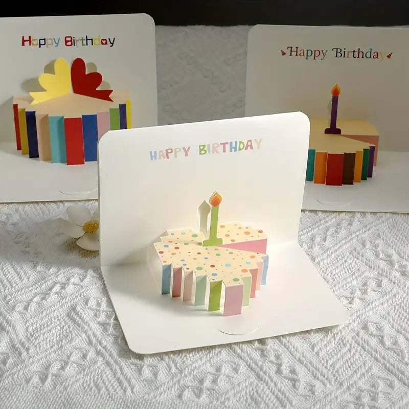 1pc 3D Pop-Up Birthday Greeting Card