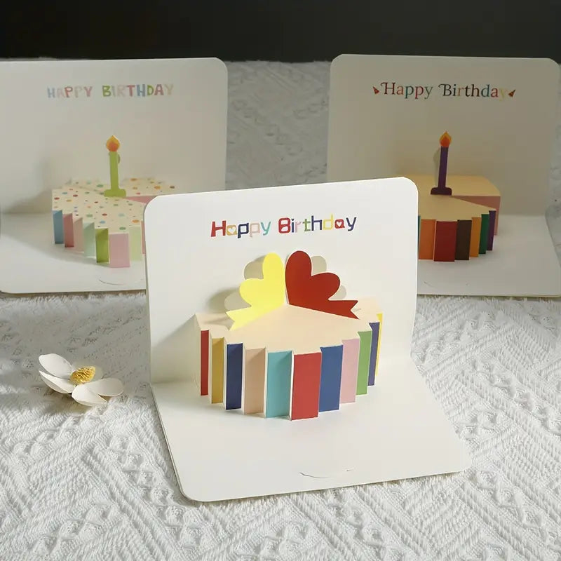 1pc 3D Pop-Up Birthday Greeting Card