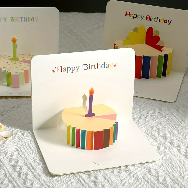 1pc 3D Pop-Up Birthday Greeting Card