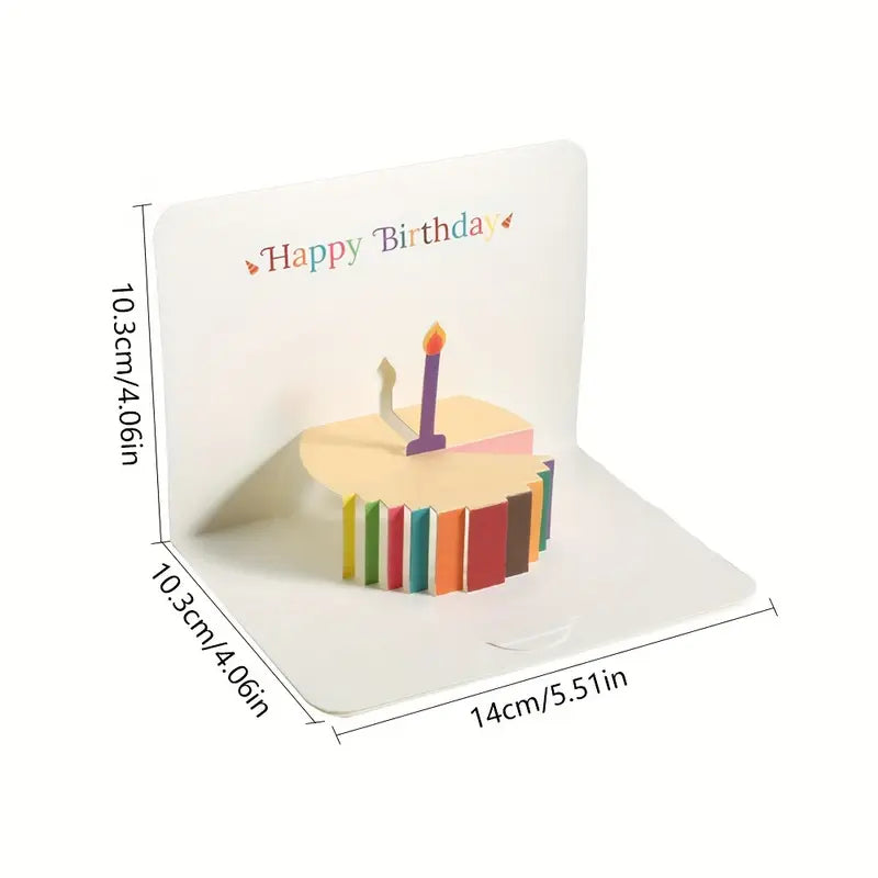 1pc 3D Pop-Up Birthday Greeting Card