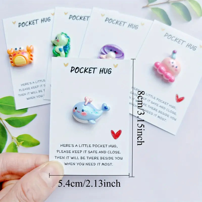1pc Cute Ocean Animal Hugs Cards