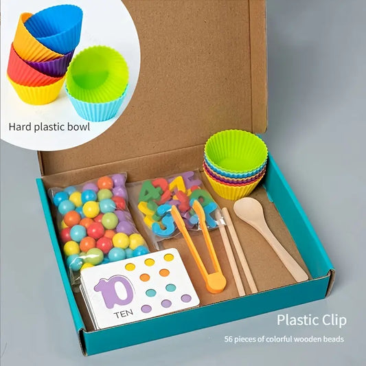 Wooden Number Bead Matching Fun!