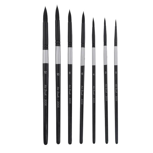 7 Squirrel Hair Watercolor Brush Set